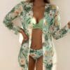 Biquíni de 3 Peças Tropical Cintura Alta com Efeito Silicone e Saída de Praia - Image 6
