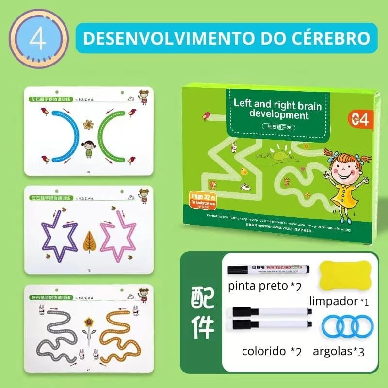 Caderno Educacional Reutilizável Para Praticar Escrita, Controlar a Caneta e Desenvolver a Mente - Image 6