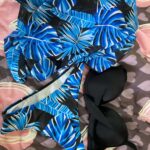 Biquíni de 3 Peças Tropical Cintura Alta com Efeito Silicone e Saída de Praia